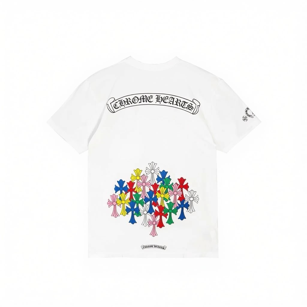 White Chrome Hearts Multi Color Cross T-Shirt
