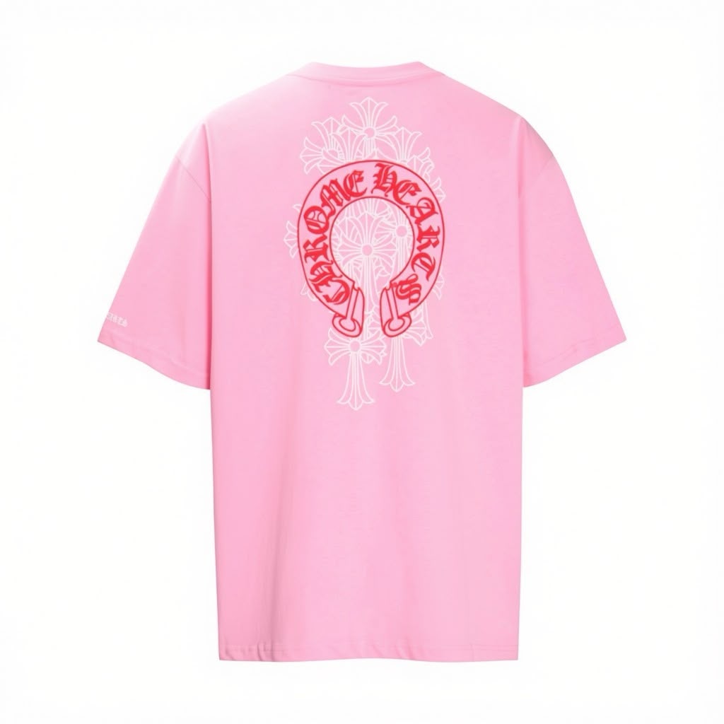 Pink Chrome Hearts Horseshoe T-shirt
