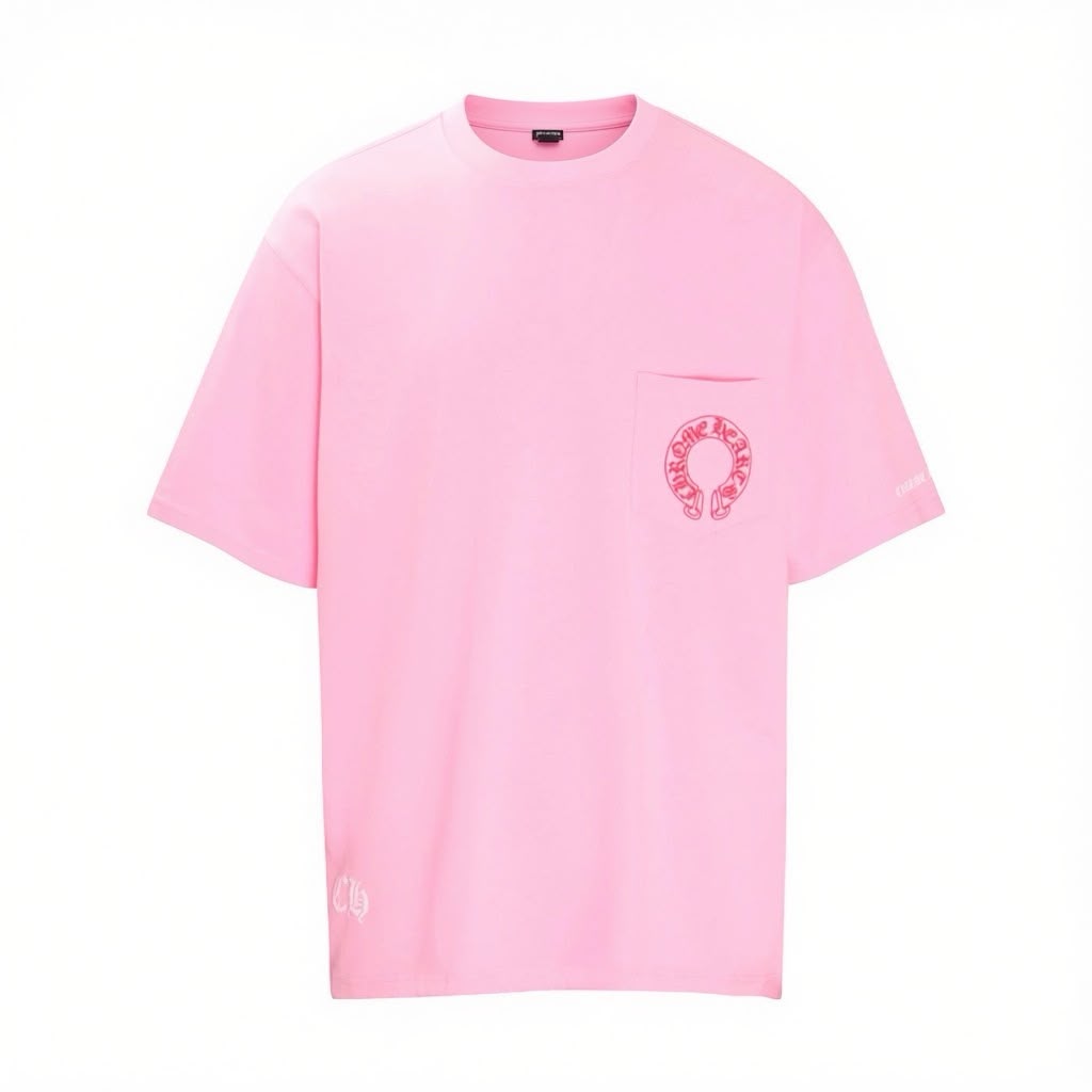 Pink Chrome Hearts Horseshoe T-shirt